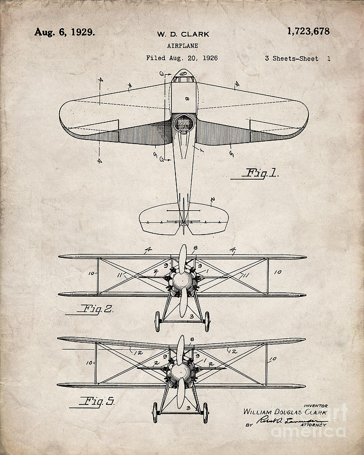 Official Steampunk Aerial Vessel US Patent Art Print Antique Vintage Plane 402 
