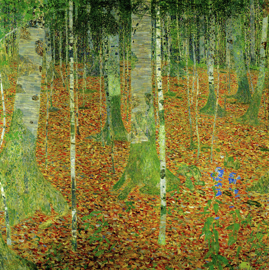 Birch Forest in Autumn Painting by Gustav Klimt