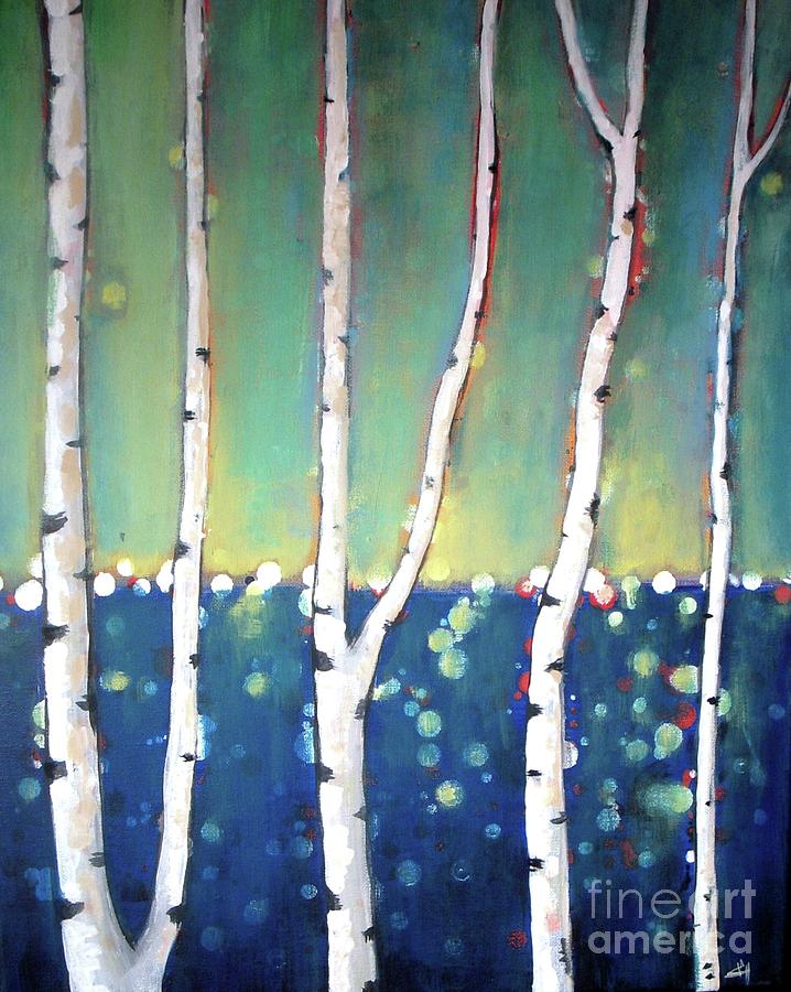 Birch on the Lake Painting by Vesna Antic