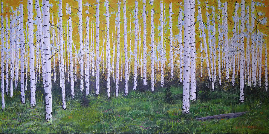 Birch Tree Forest is a painting by Ray Reinson which was uploaded on May 31...