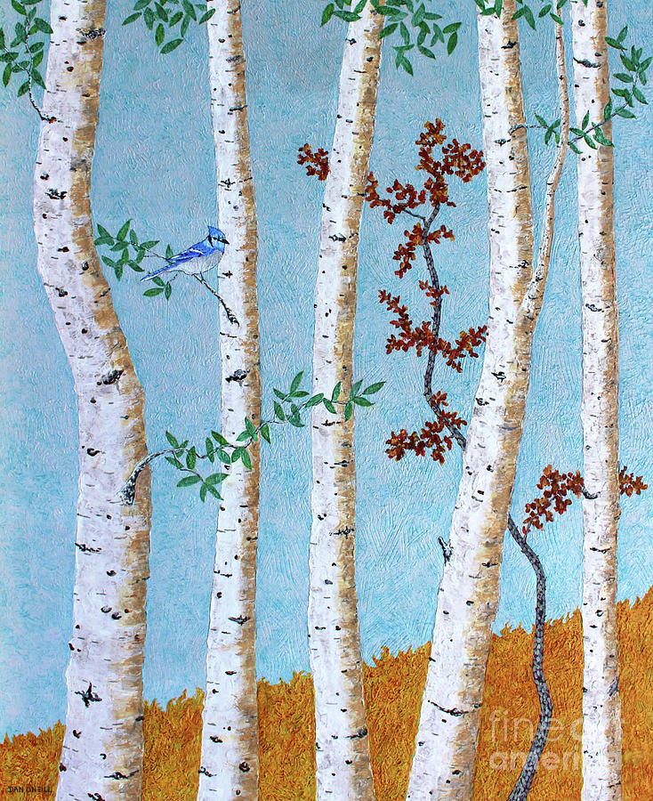 Birch Trees Painting by Dan ONeill