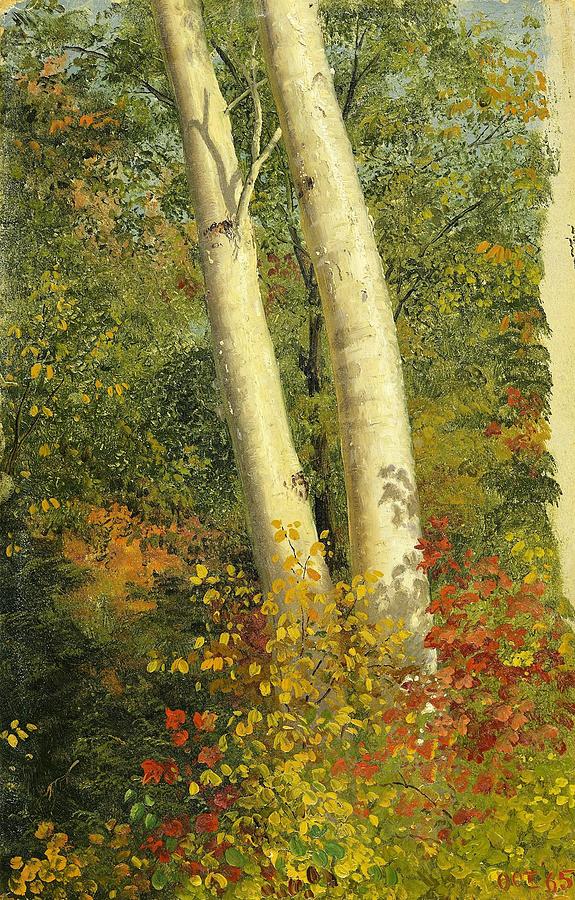 Frederic Edwin Church Painting - Birch Trees in Autumn - Digital Remastered Edition by Frederic Edwin Church