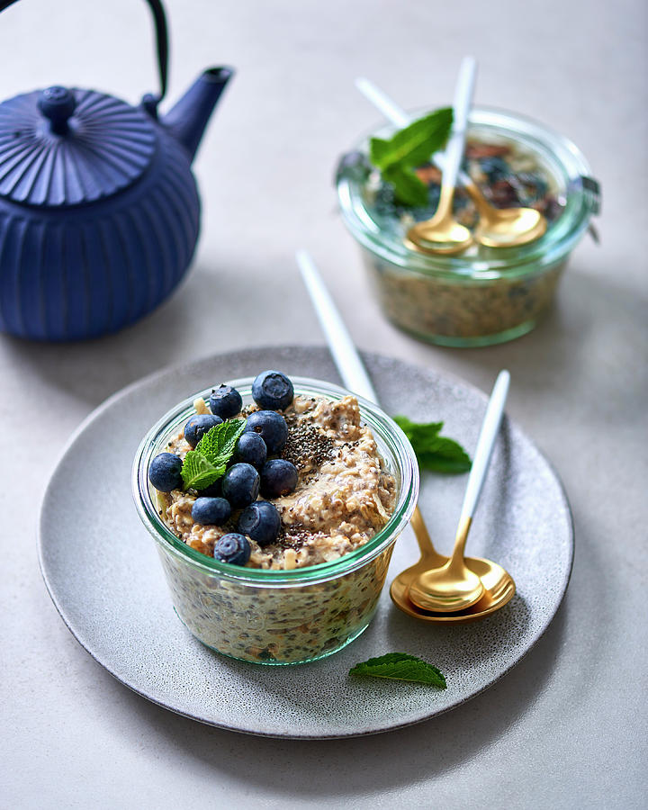 Bircher Muesli With Apple, Cinnamon And Blueberries Photograph by Great Stock!