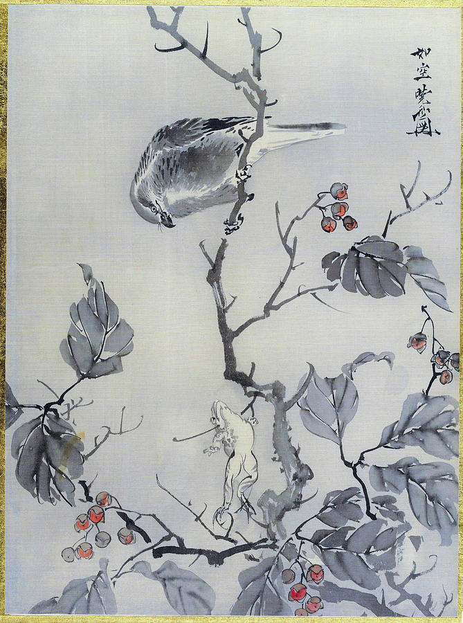 Eagle Painting - Bird and Frog - Digital Remastered Edition by Kawanabe Kyosai