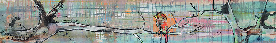 Tree Painting - Bird Grid Branch by Zwart