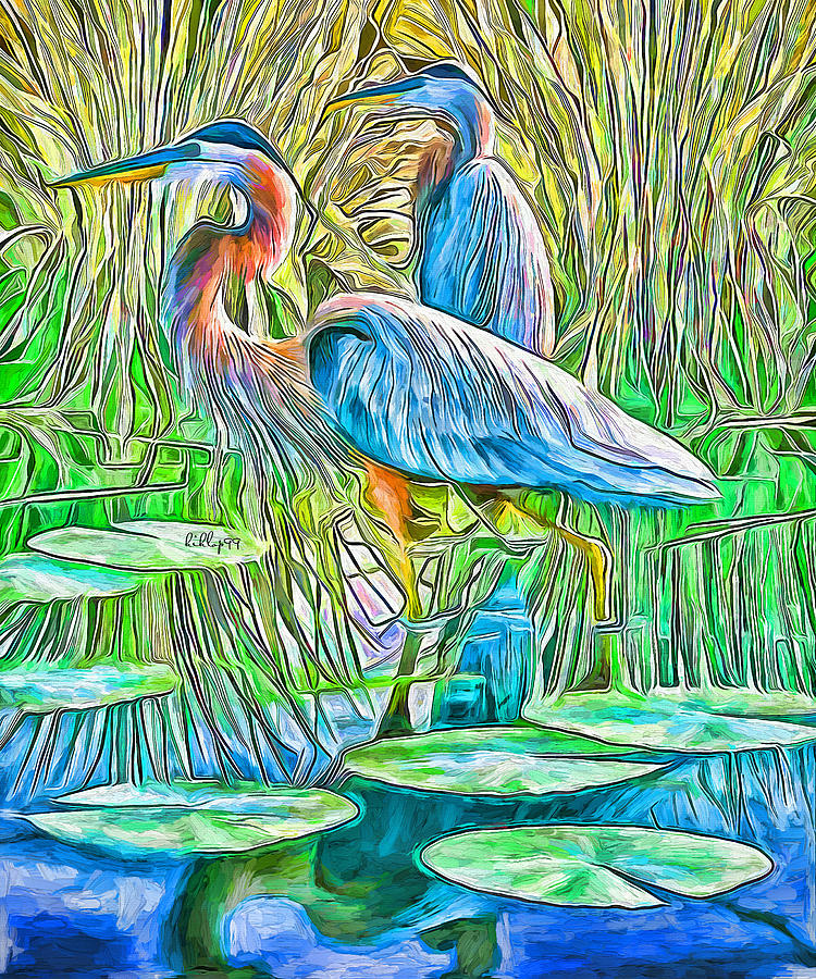 Bird impressum 2 Painting by Nenad Vasic