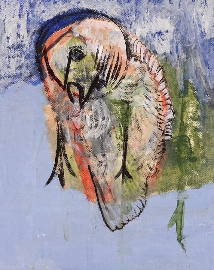 Bird in the snow Painting by Edgeworth Johnstone