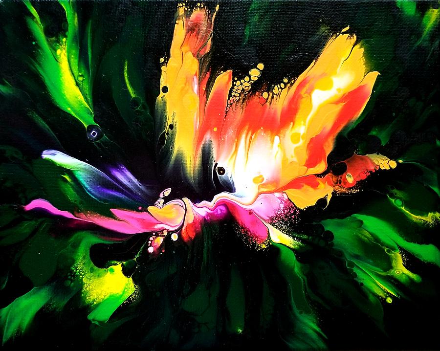 Abstract Bird of Paradise  Painting by Sue Goldberg