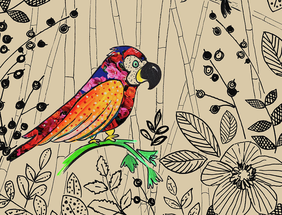 Bird Painting - Bird Rainforest by Patricia Pinto