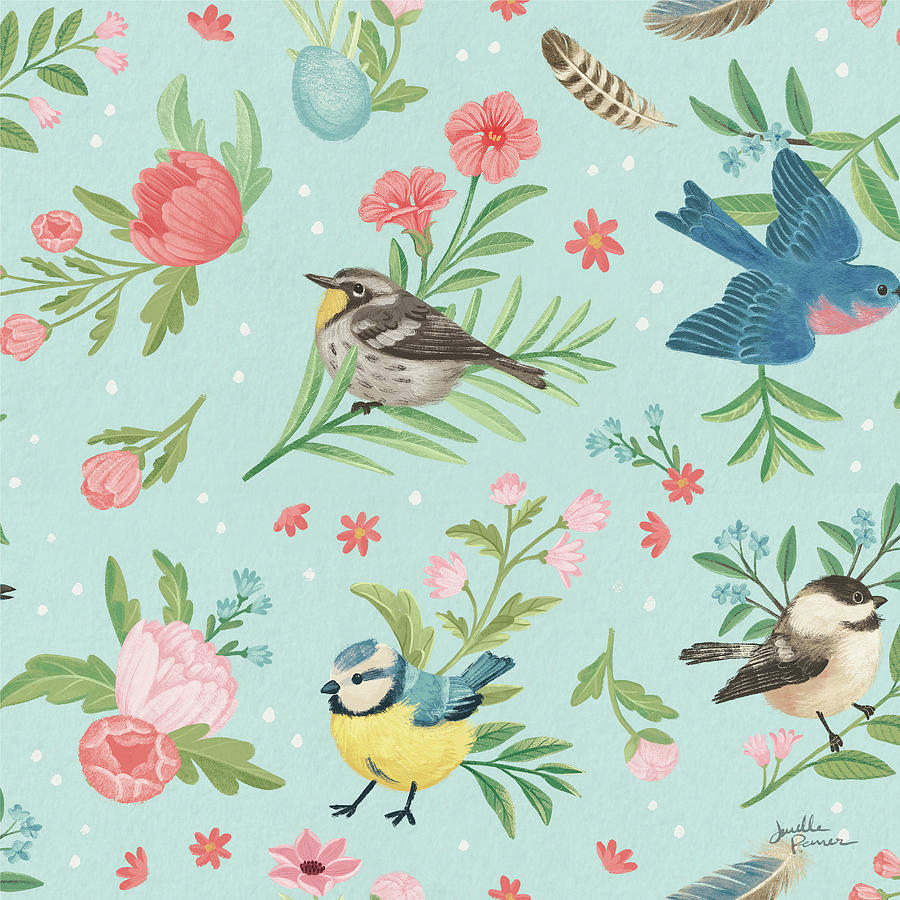 Bird Painting - Bird Study Pattern Ib by Janelle Penner