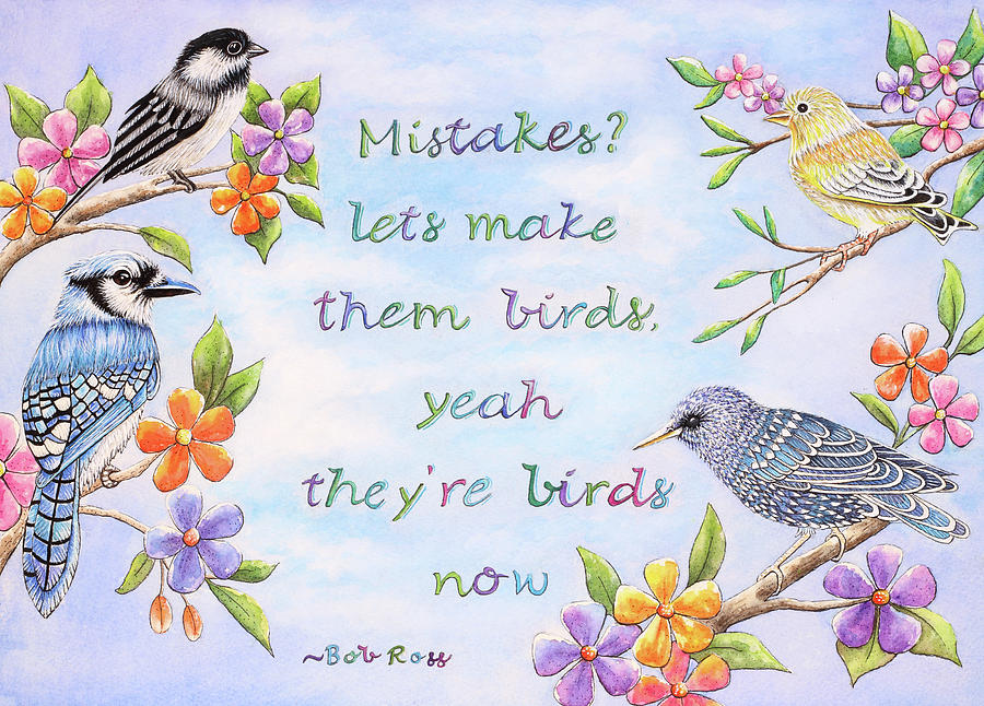 Animal Painting - Birds And Flowers Quote by Michelle Faber