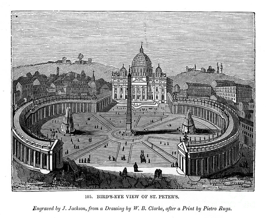 Birds Eye View Of St Peters, 1843 Drawing by Print Collector