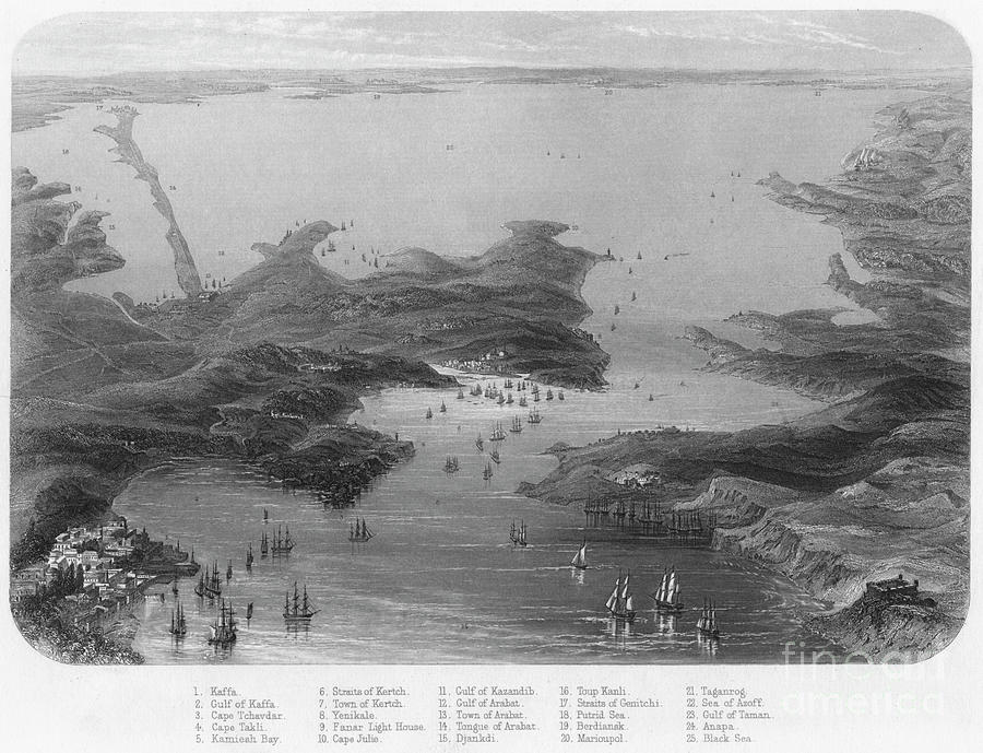 Birds-eye View Of The Straits Of Kertch Drawing by Print Collector