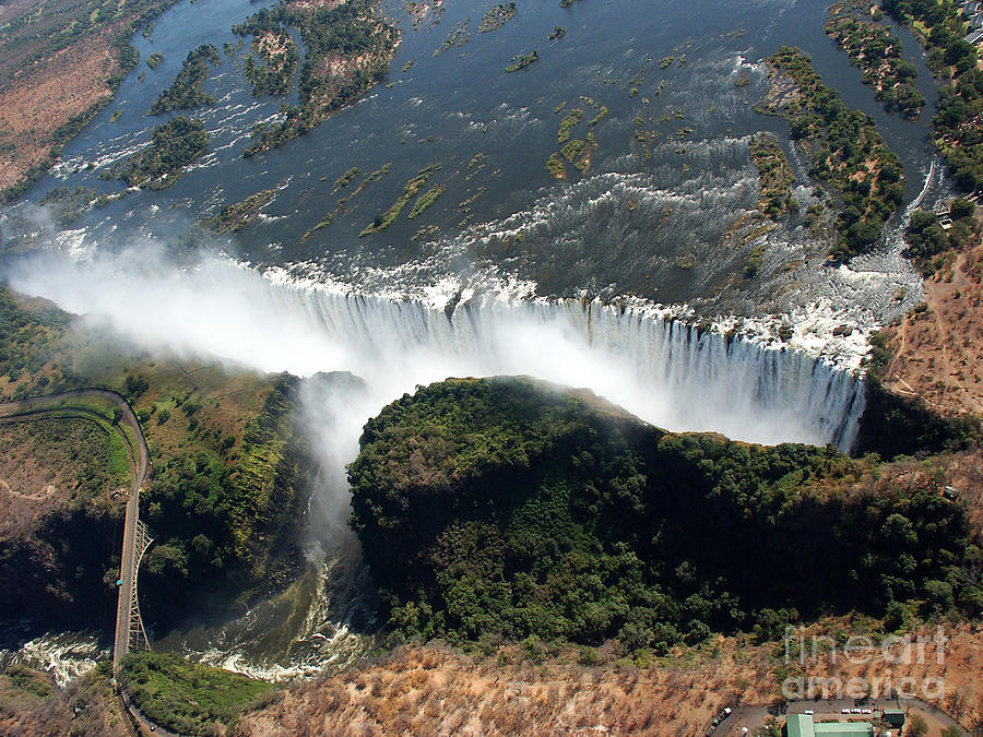 Flight Photograph - Birds Eye View Of The Victoria Falls by Wolfso