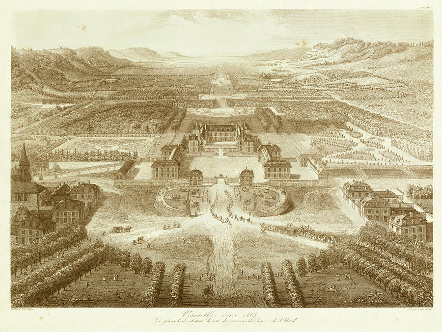 Landscape Painting - Birds Eye View Of Versailles by Petit