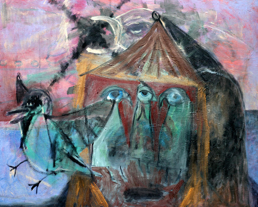Birds in a tent Painting by Edgeworth Johnstone
