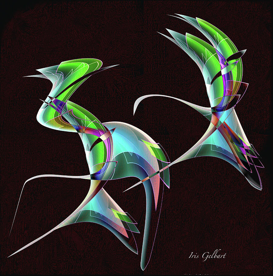 Birds in Flight    2 Digital Art by Iris Gelbart