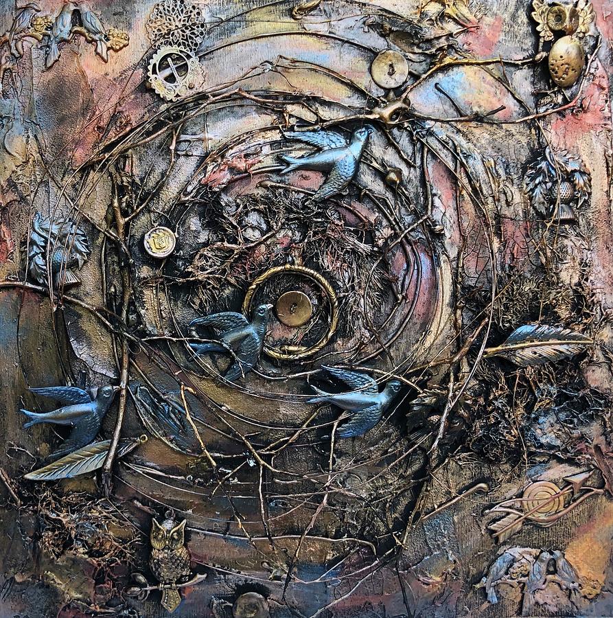 Birds Mixed Media - Birds of a Feather by Dayna Lopez Birds Mixed Media - Birds of a Feather by Dayna Lopez