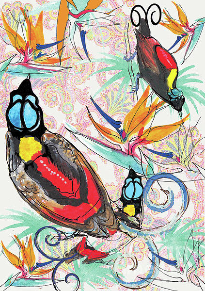 Birds Of Paradise Mixed Media by Anna Platts