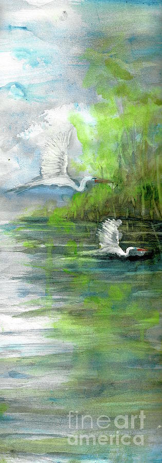 Birds of the Swamp, right Painting by Francelle Theriot