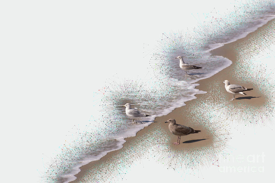 Birds On the Shore In The Universe Digital Art by Matthew Nelson