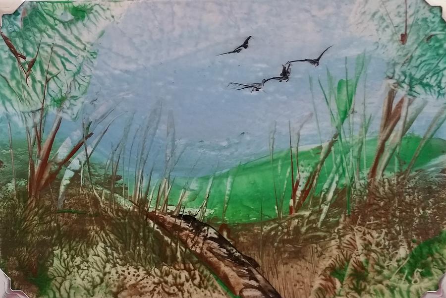 Birds over Grassland by Lorraine Bradford Birds over Grassland by Lorraine Bradford