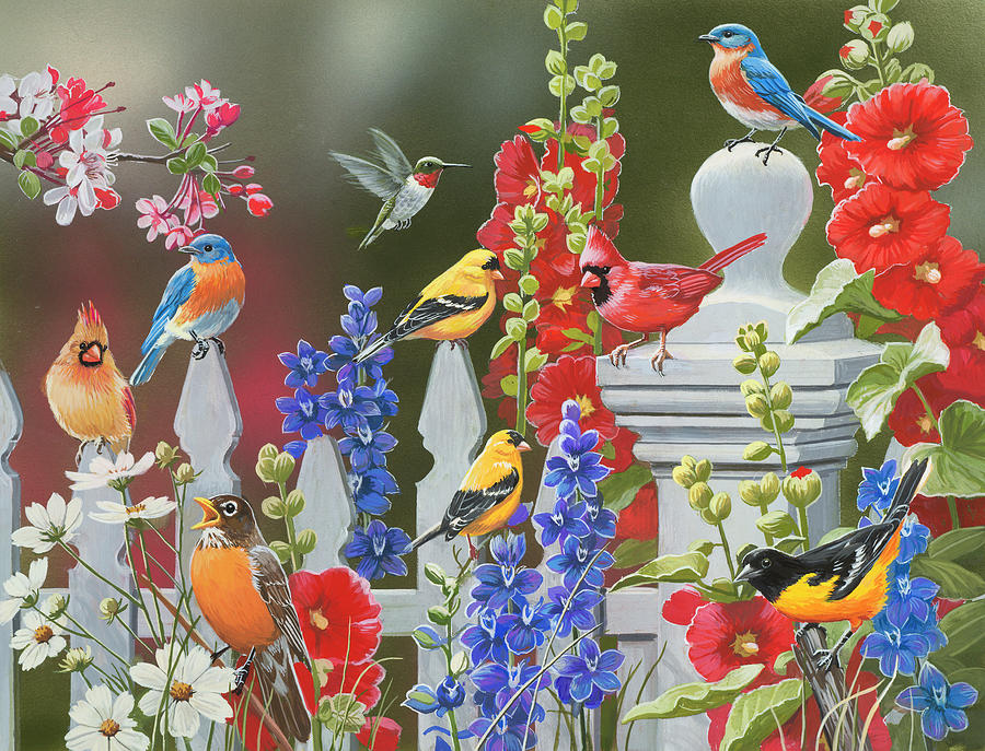 Birds - Spring-summer Theme Painting by William Vanderdasson - Fine Art ...