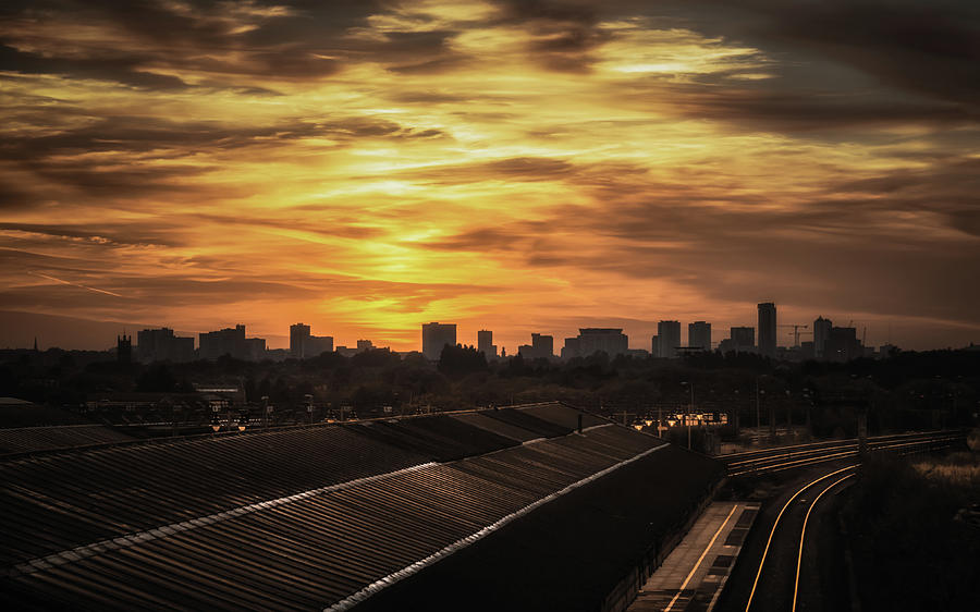 Birmingham City Skyline At Sunset Photograph By Chris Fletcher