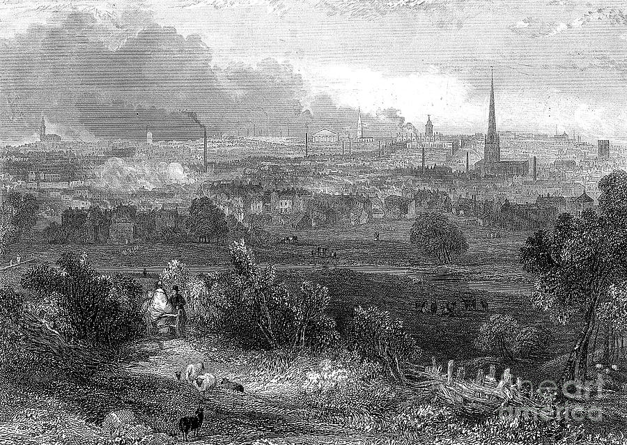 Birmingham Viewed From The South Drawing by Print Collector