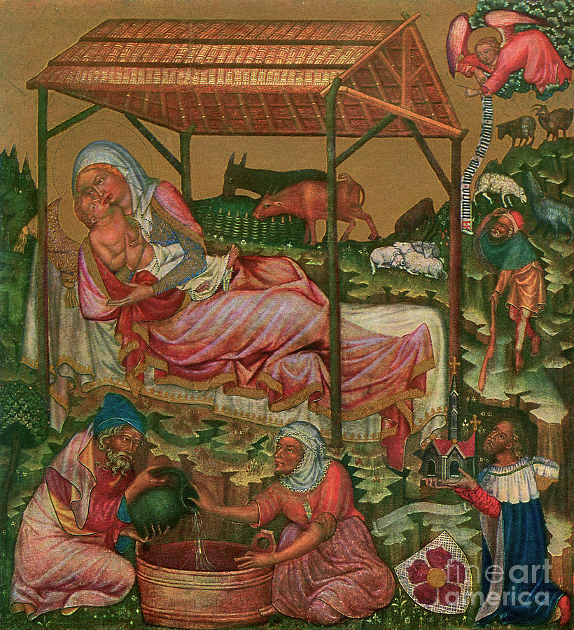 Birth Of Christ, C1350 1955. Artist Drawing by Print Collector