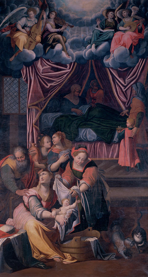 Camillo Procaccini Painting - Birth Of The Virgin By Procaccini by Camillo Procaccini
