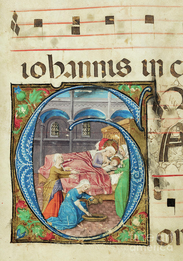 Birth Of The Virgin, Gradual, F 76 Painting by French School