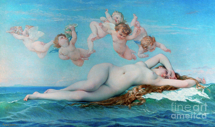 Birth Of Venus, 1863. Artist Alexandre Drawing by Print Collector