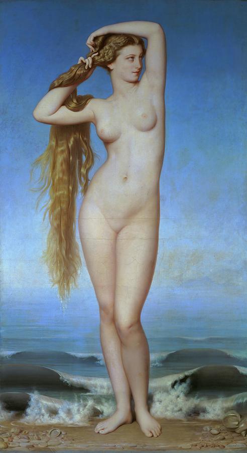 Birth of Venus. Canvas,210 x 73,2cm. EUGENE EMMANUEL AMAURY DUVAL . Painting by Eugene Emmanuel Amaury Duval