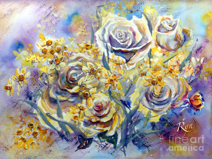 Birthday Blooms Painting by Ryn Shell