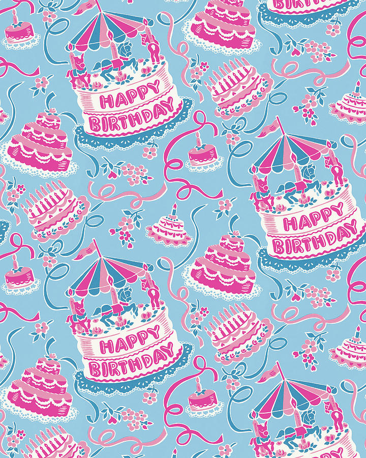 Birthday Cake Pattern Drawing by CSA Images - Fine Art America