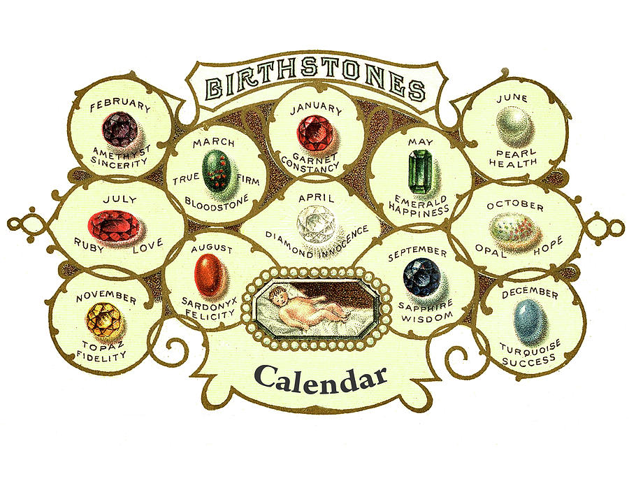 Jewelry Digital Art - Birthstone Calendar by Long Shot