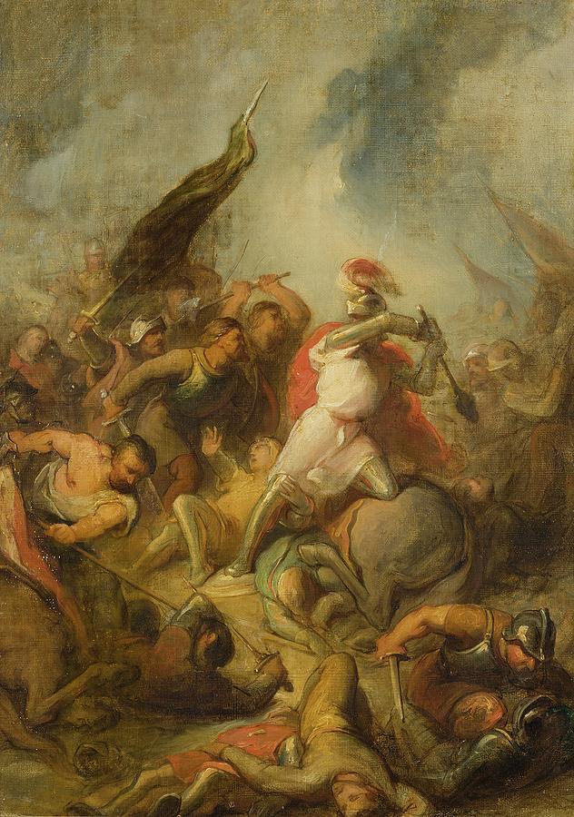 Bishop Otto II Of Utrecht Is Killed In The Battle Of Ane Painting by ...