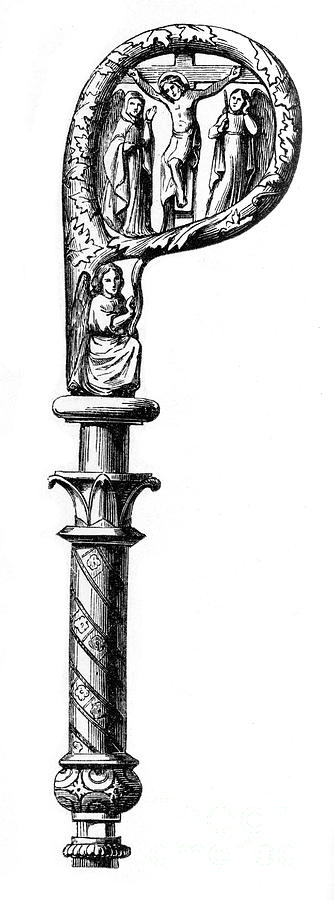 Bishops Crozier, Cathedral Of Metz Drawing by Print Collector