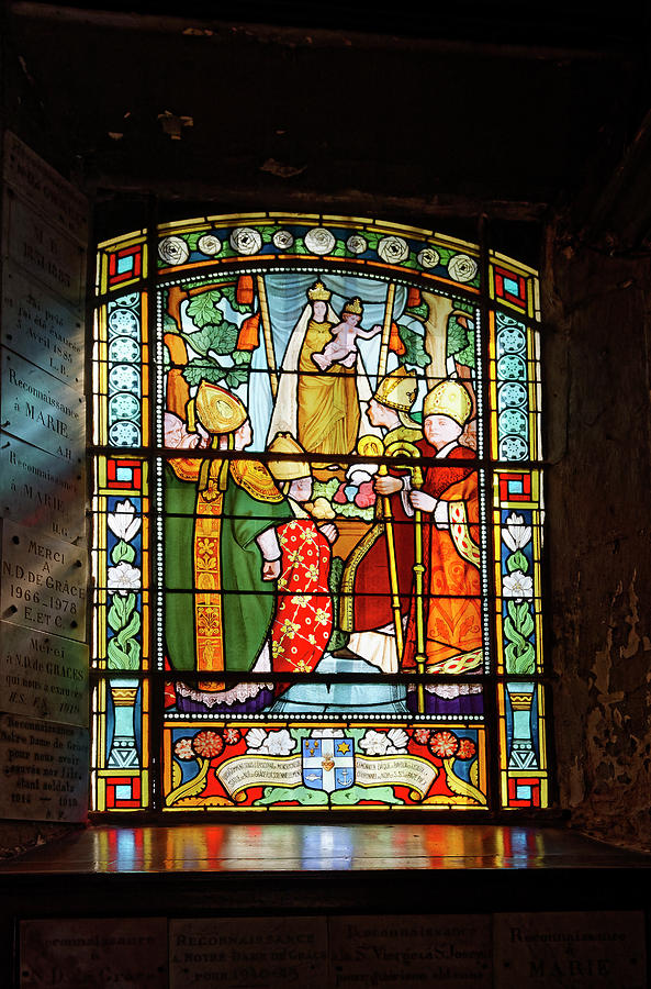 Bishops Stained Glass Window Photograph by Sally Weigand