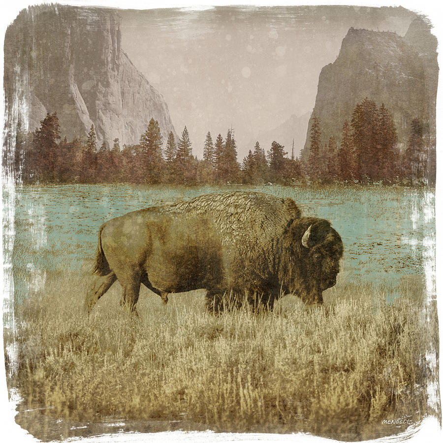 Bison Painting - Bison In The Park by Dan Meneely