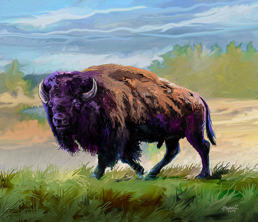 Bison Power Painting by Anthony Mwangi