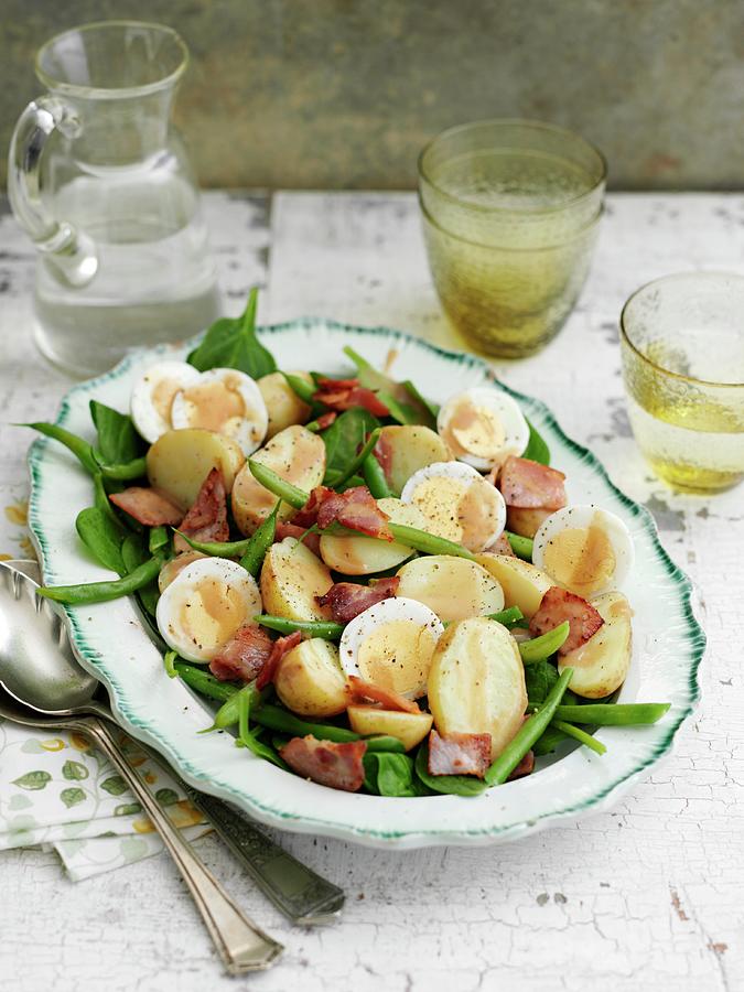 Bistro Salad With Green Beans, Potatoes, Bacon And Egg Photograph by Gareth Morgans