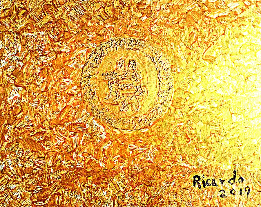 Bitcoin Gold Painting by Richard W Linford