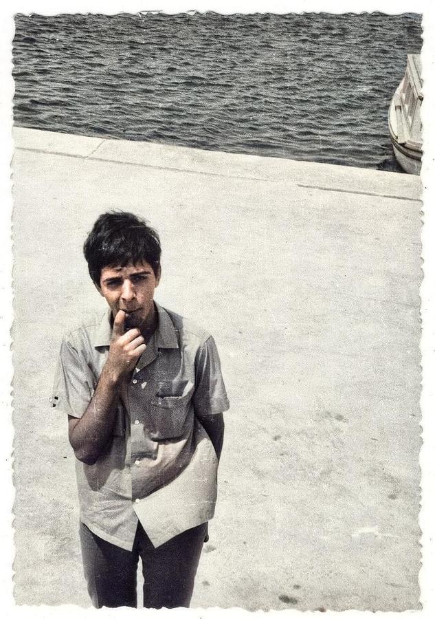 Bizarre Snapshot Young Man Guy Posing On Beach Unusual Angle Male Photo Colorized By Ahmet Asar Painting