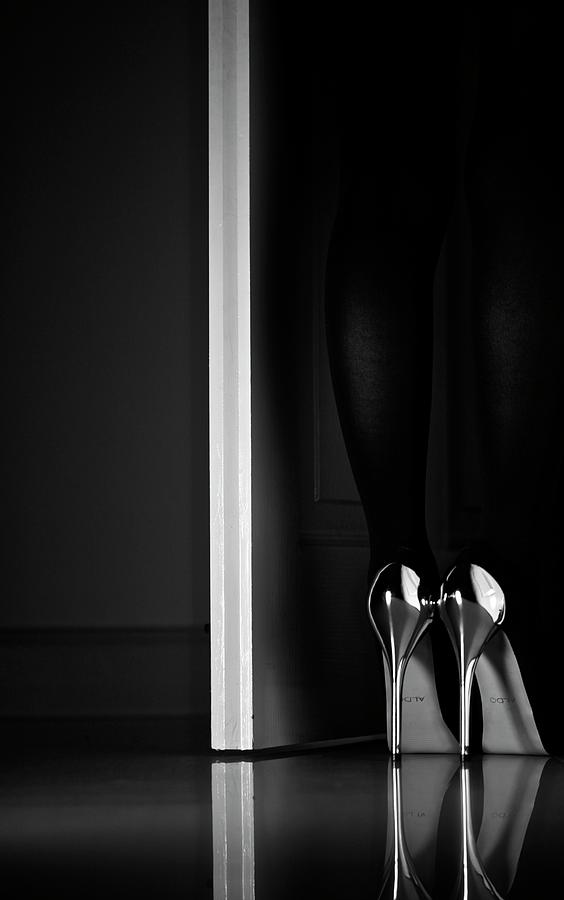 Black And White Photograph - Black + White + Door by Erik Schottstaedt