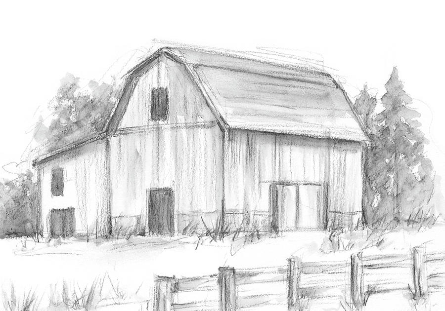 Black & White Barn Study II Painting by Ethan Harper - Fine Art America