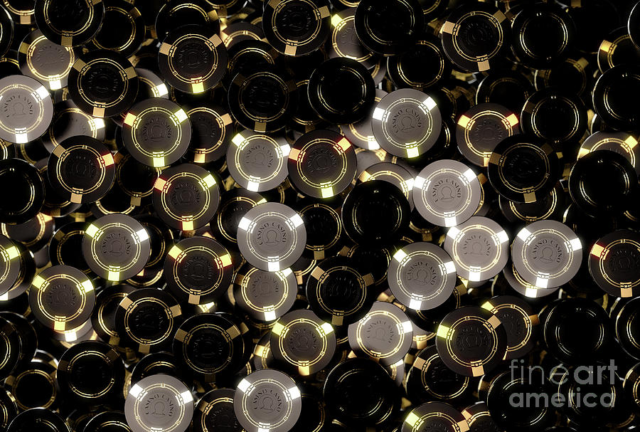 Black And Gold Casino Chips Digital Art by Allan Swart - Fine Art America