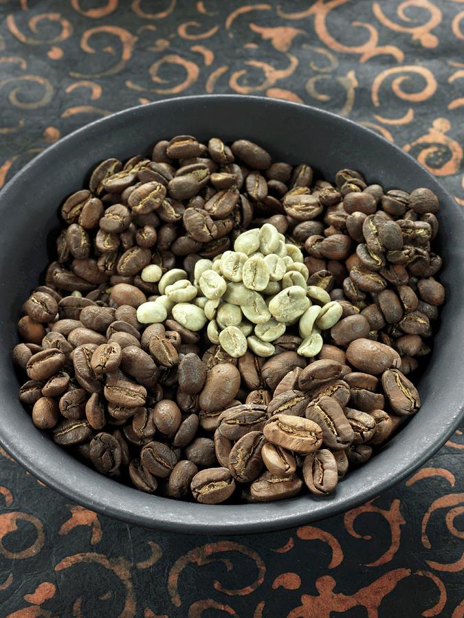 Black And Green Coffee Beans Photograph by Leser