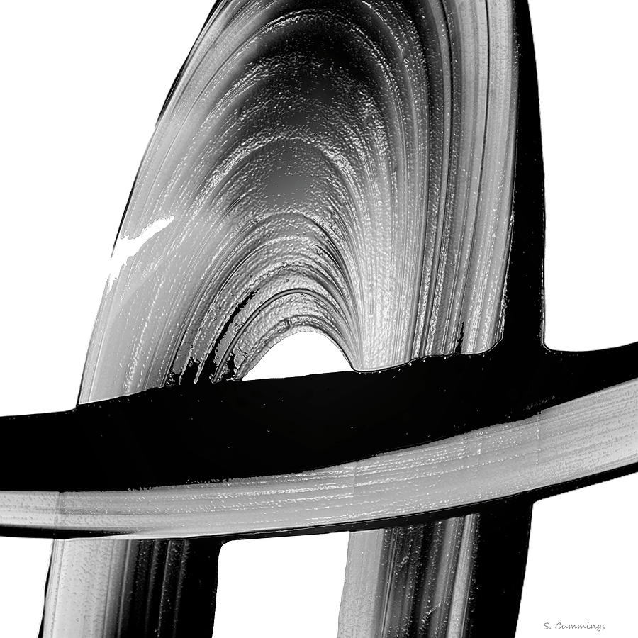 Black And White Abstract Art - Black Beauty 41 - Sharon Cummings Painting by Sharon Cummings
